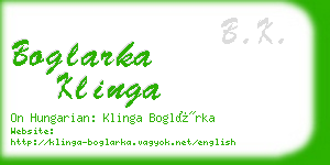 boglarka klinga business card